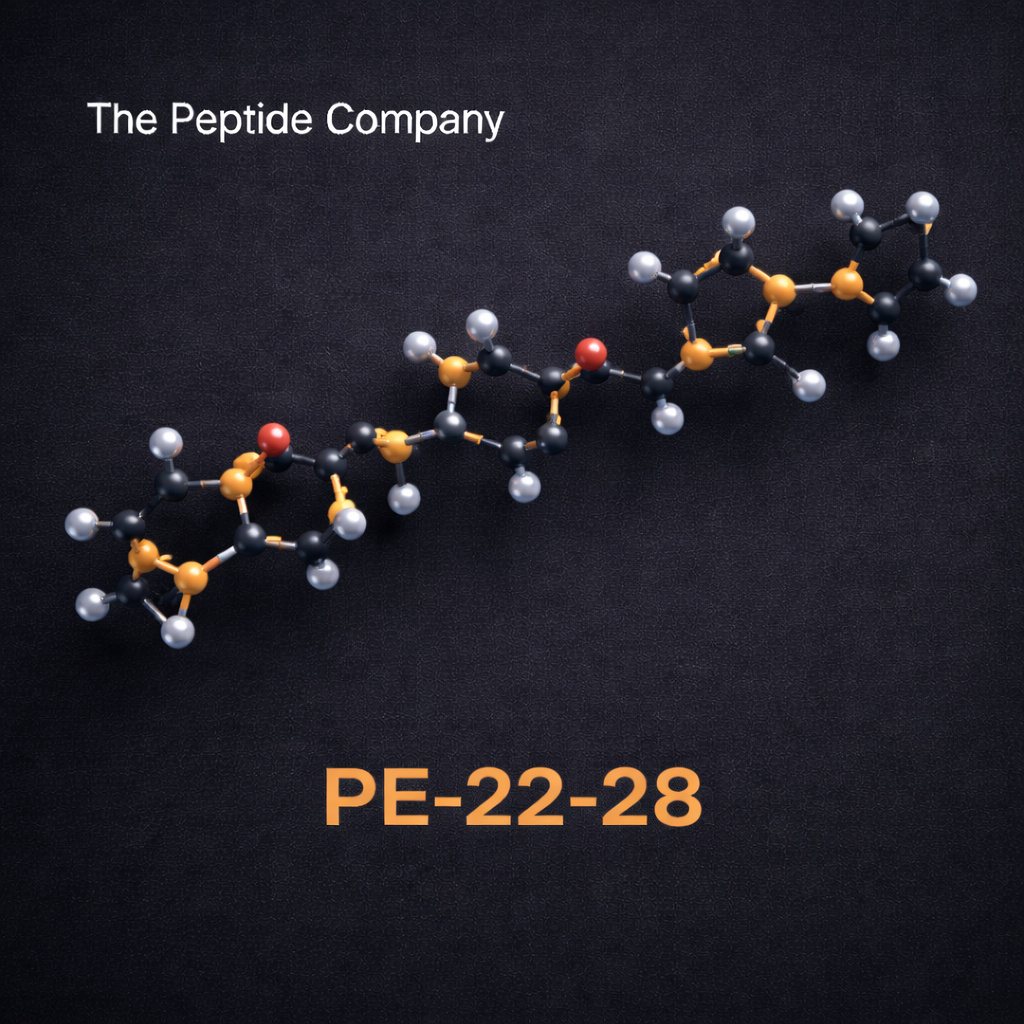3D molecular structure of PE-22-28, a VGF-derived neuropeptide analog studied in serotonergic and stress-response research