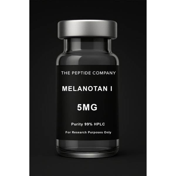Melanotan I 5mg MC1R pigmentation research peptide vial by The Peptide Company